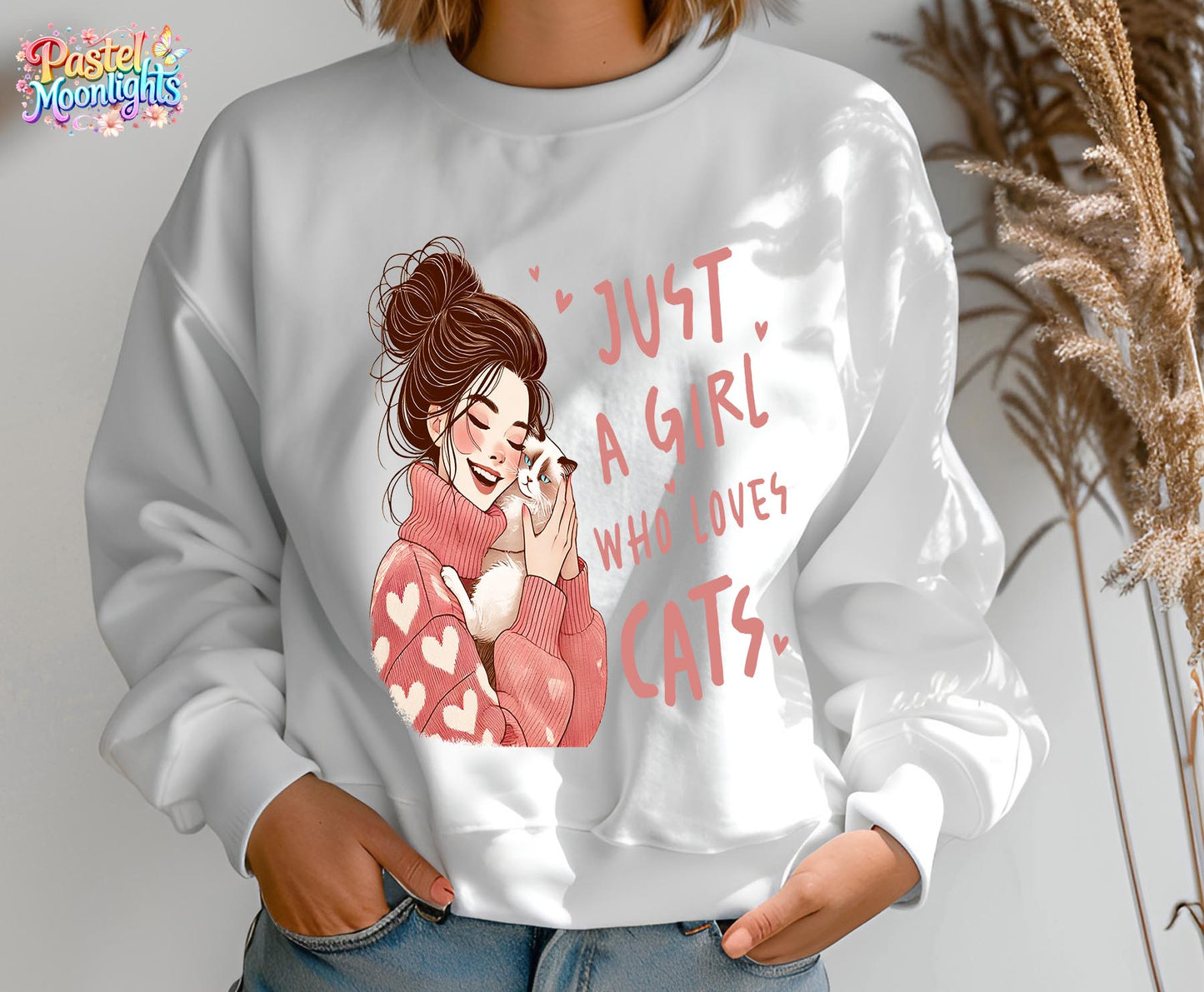 Just a girl who loves cats Design 2 DTF Print Ready to Press (Copy)