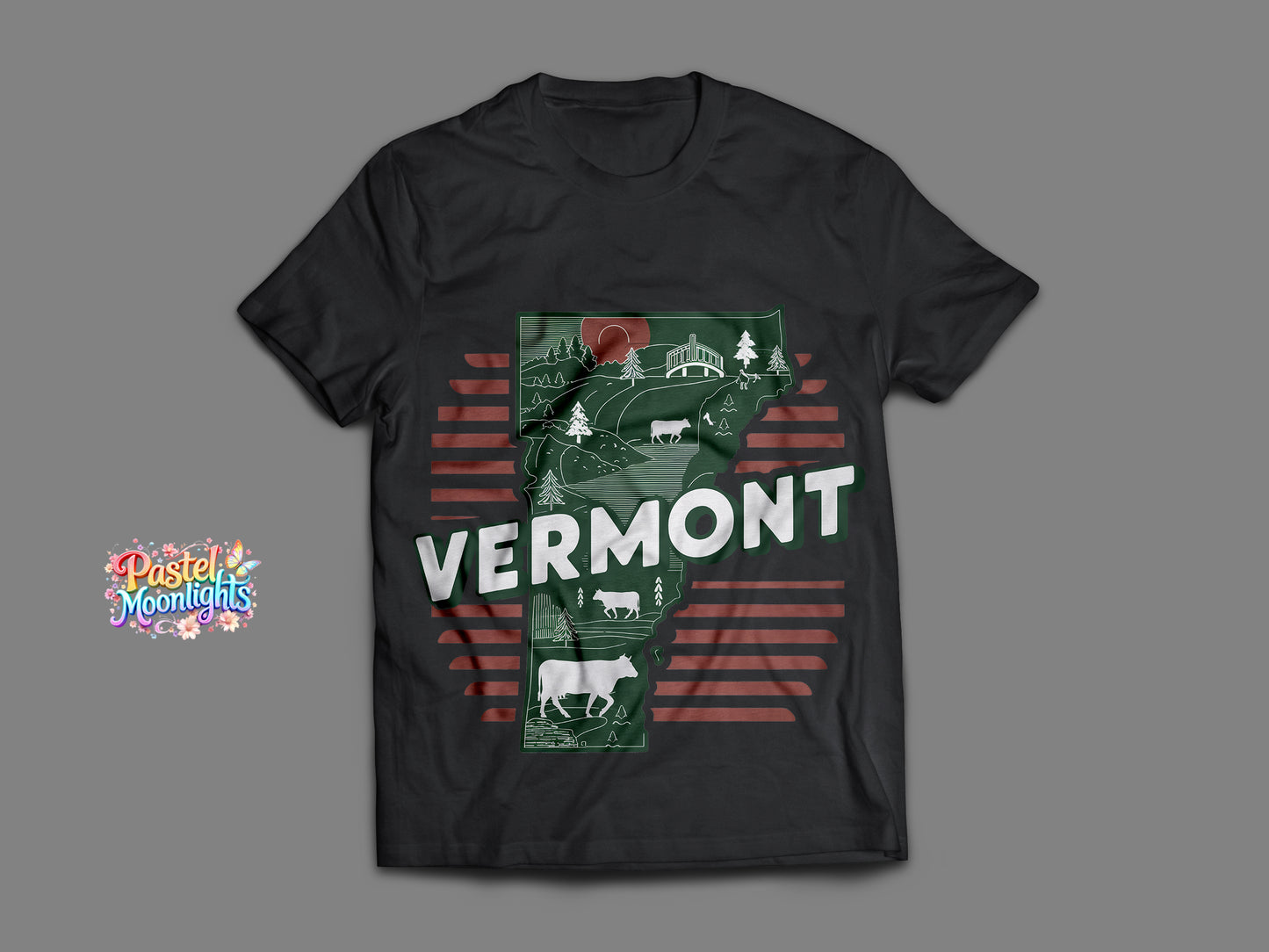 Vermont The Green Mountain State DTF Print Ready to Press