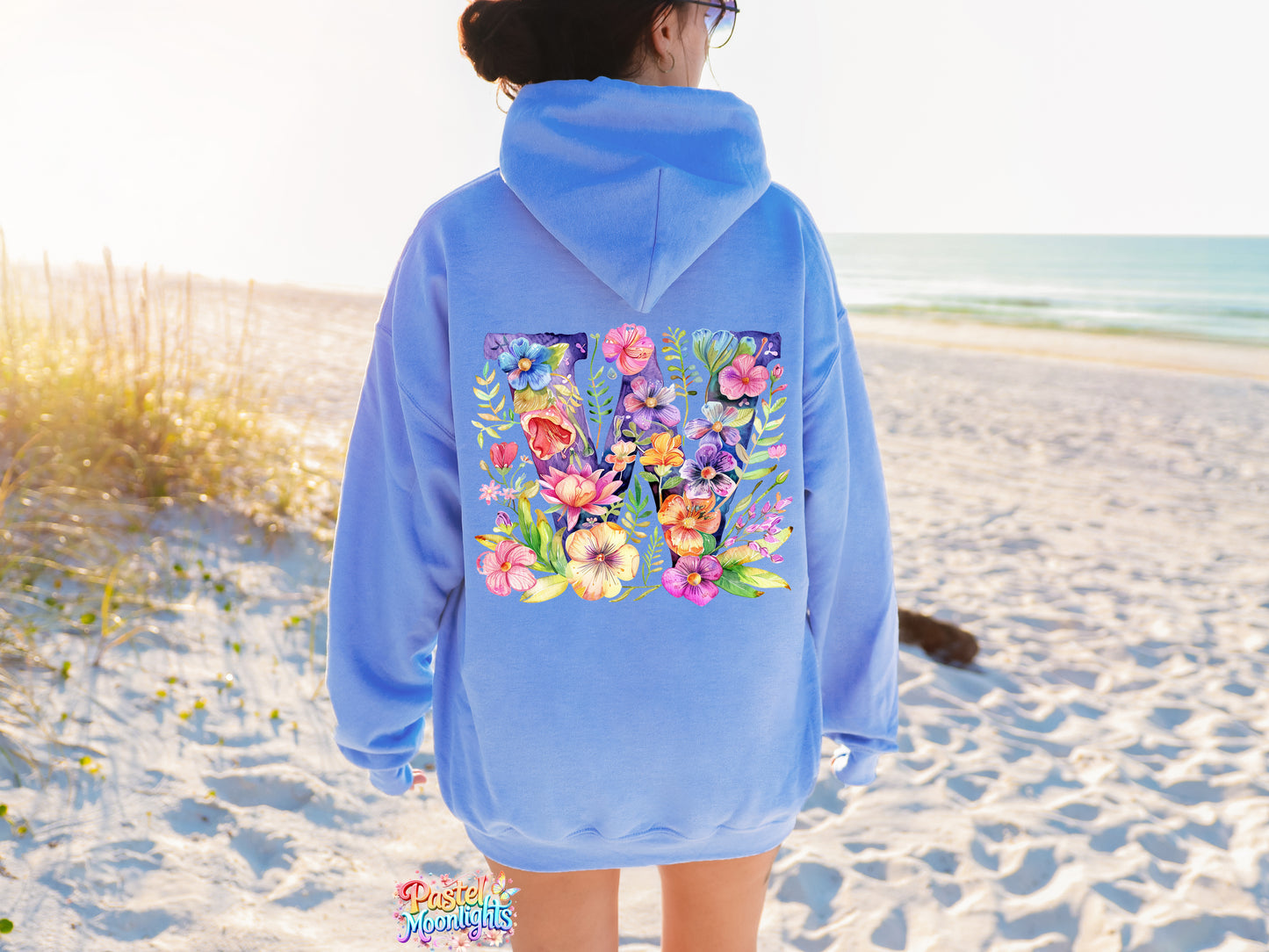 Flower Letter Design W DTF Print Ready to Press