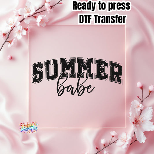 Summer Babe Black DTF Print Ready to Press