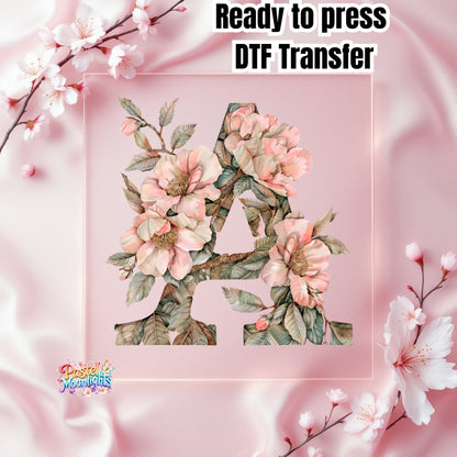 Flower Letter Design A DTF Print Ready to Press