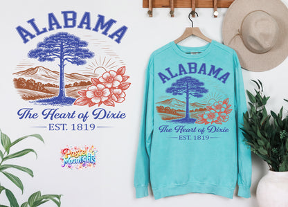 Alabama – The Heart of Dixie  DTF Print Ready to Press