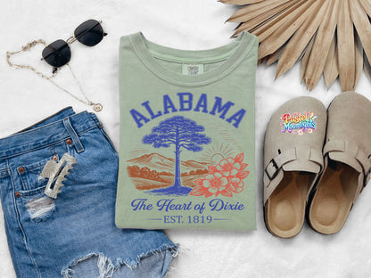 Alabama – The Heart of Dixie  DTF Print Ready to Press