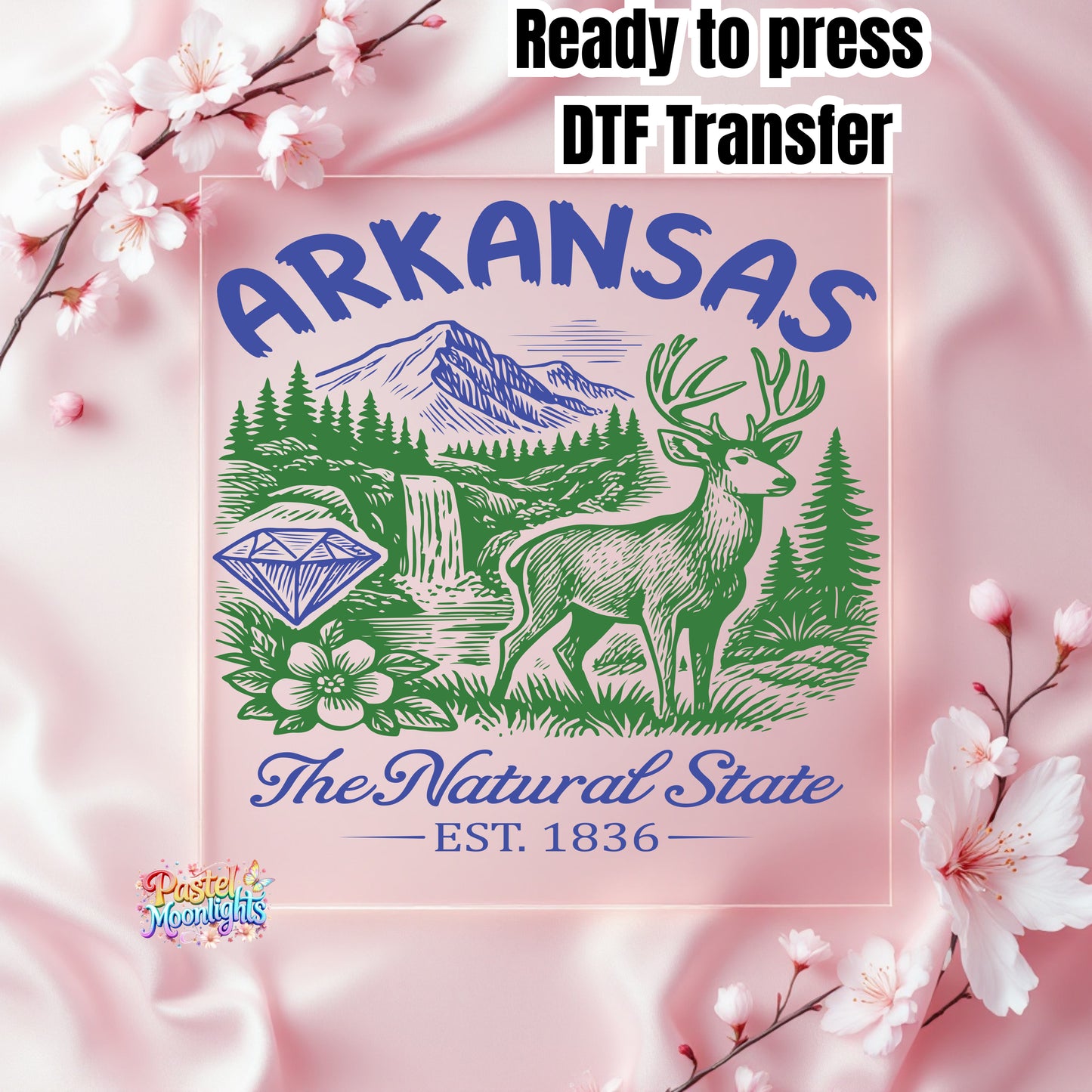 Arkansas The Natural State  DTF Print Ready to Press