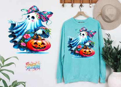 Blue Ghost Design 1 DTF Print Ready to Press