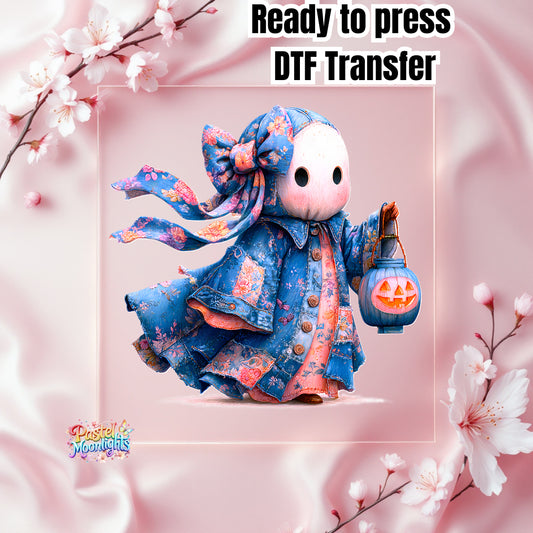 Blue Ghost Design 2 DTF Print Ready to Press