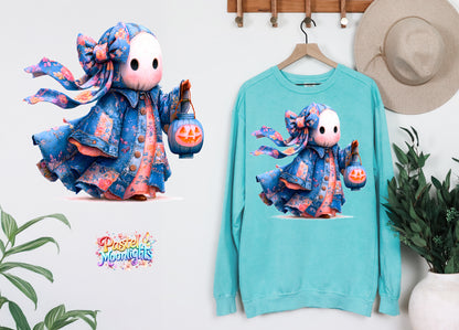 Blue Ghost Design 2 DTF Print Ready to Press