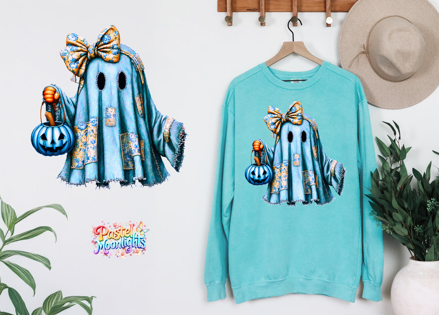 Blue Ghost Design 4 DTF Print Ready to Press