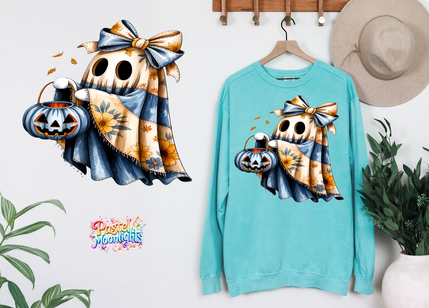 Blue Ghost Design 6 DTF Print Ready to Press