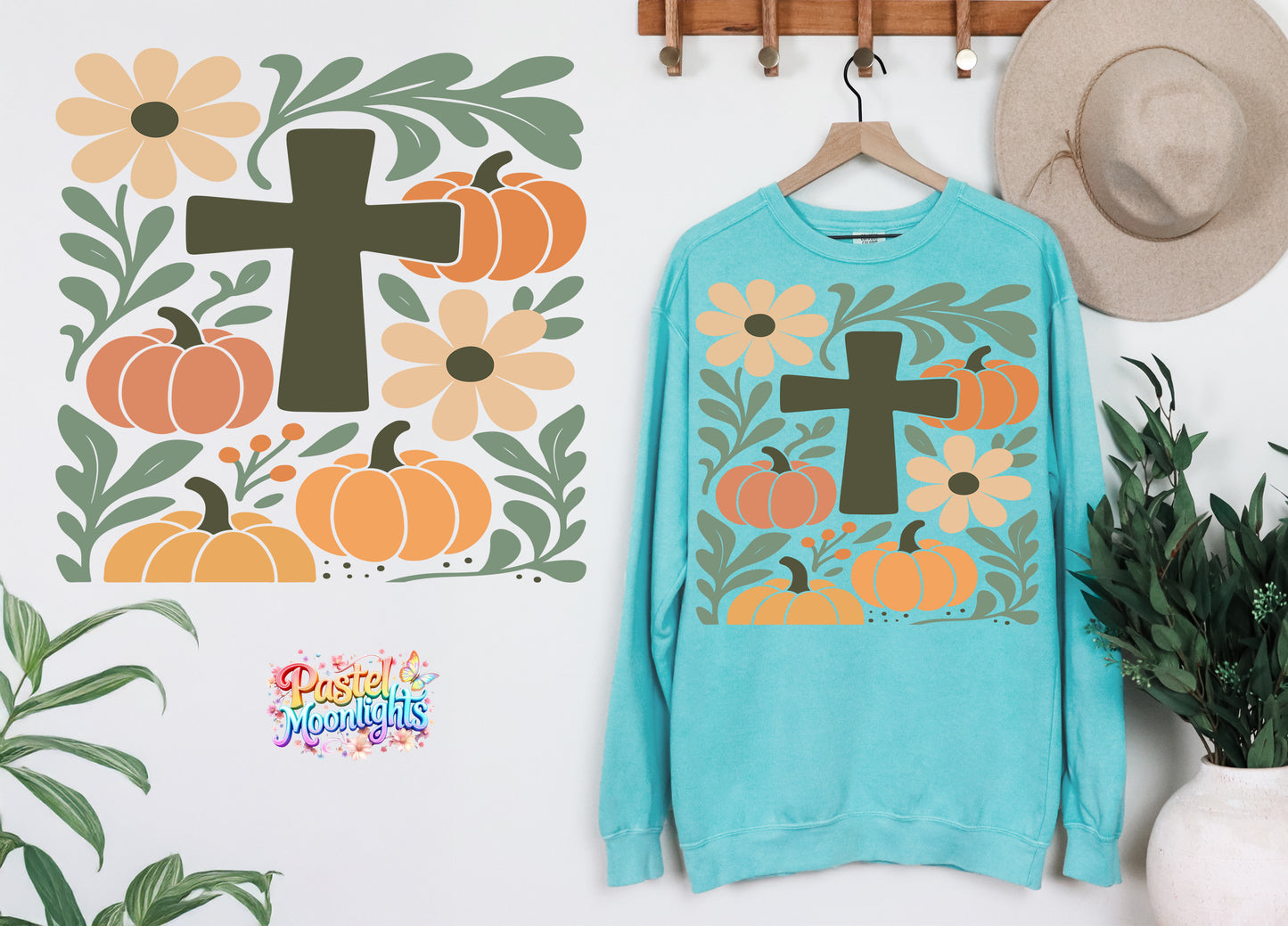 Boho Christian Fall Design 5 DTF Print Ready to Press
