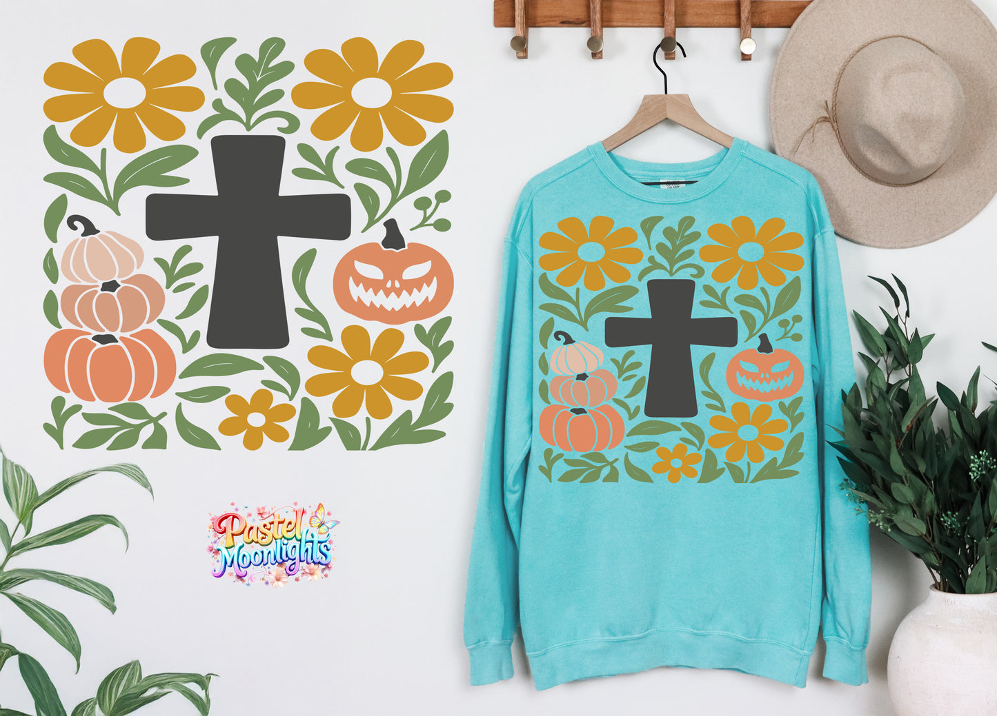 Boho Christian Fall Design 6 DTF Print Ready to Press