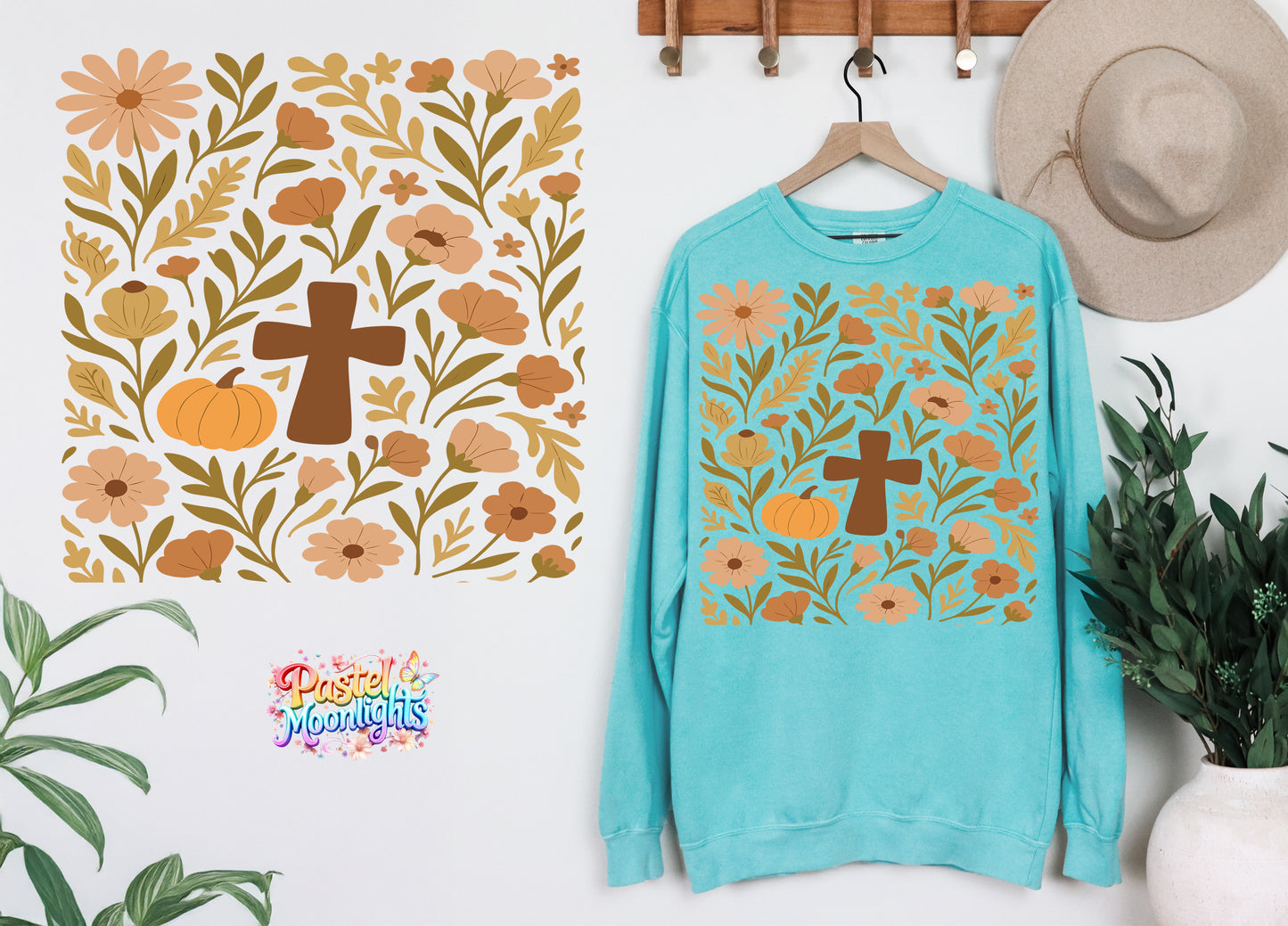 Boho Christian Fall Design 9 DTF Print Ready to Press