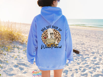 Bra Off Hair Up Wine Poured PNG  DTF Print Ready to Press