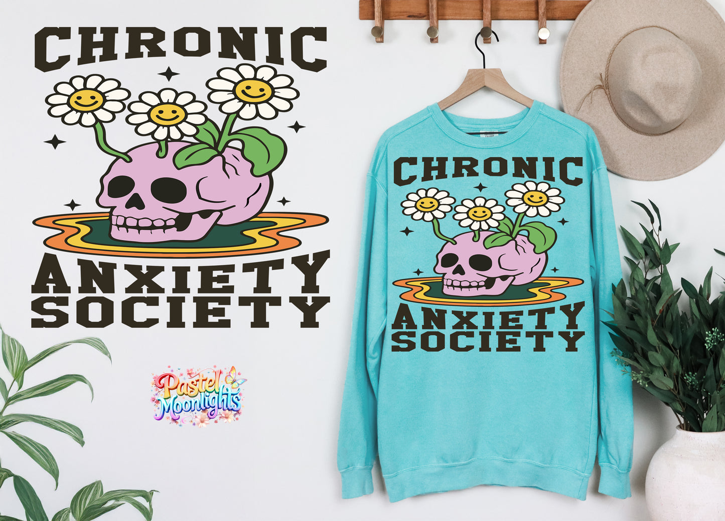 Chronic anxiety society DTF Print Ready to Press