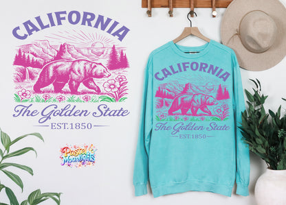 California The Golden State  DTF Print Ready to Press
