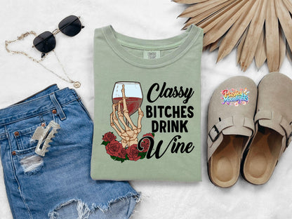 Classy Retro Drink Wine Sublimation DTF Print Ready to Press