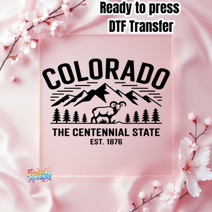 Colorado  The Centennial State DTF Print Ready to Press