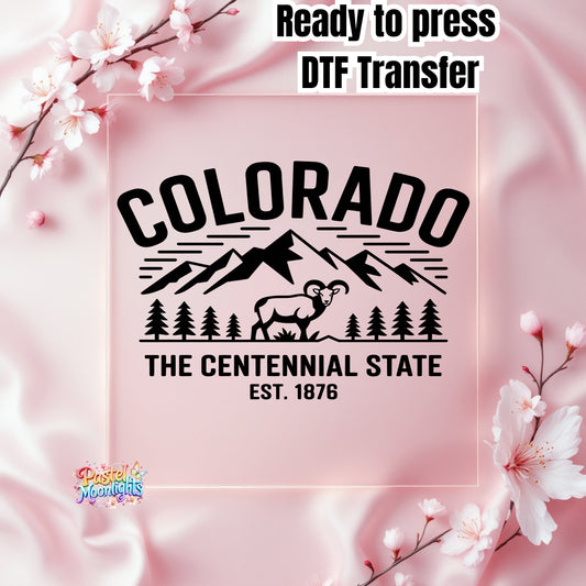 Colorado  The Centennial State DTF Print Ready to Press