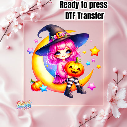 Cute Witch Design 15 DTF Print Ready to Press