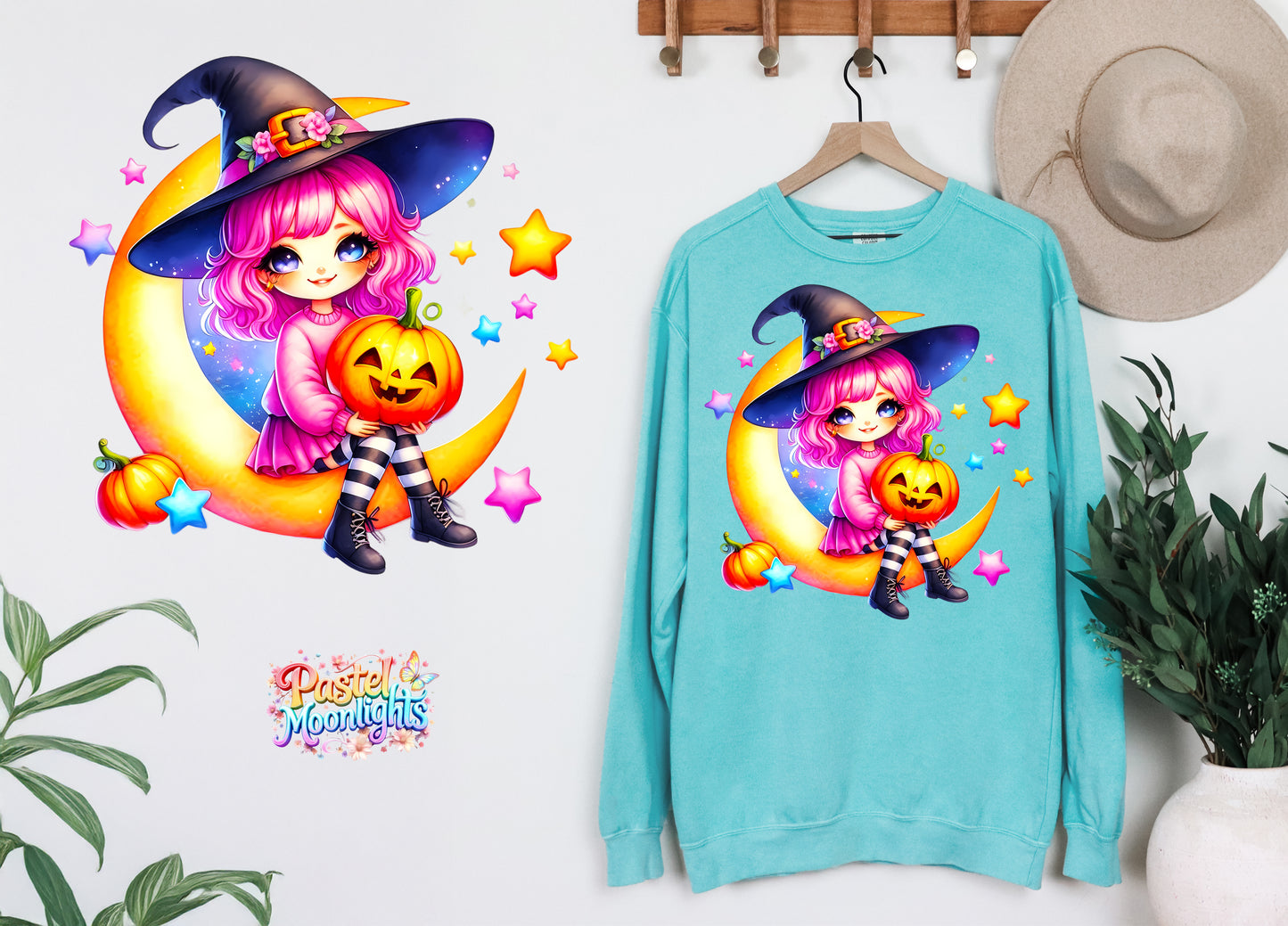 Cute Witch Design 15 DTF Print Ready to Press