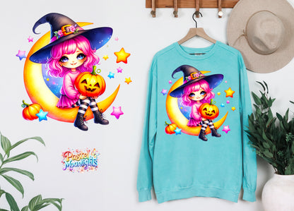 Cute Witch Design 15 DTF Print Ready to Press