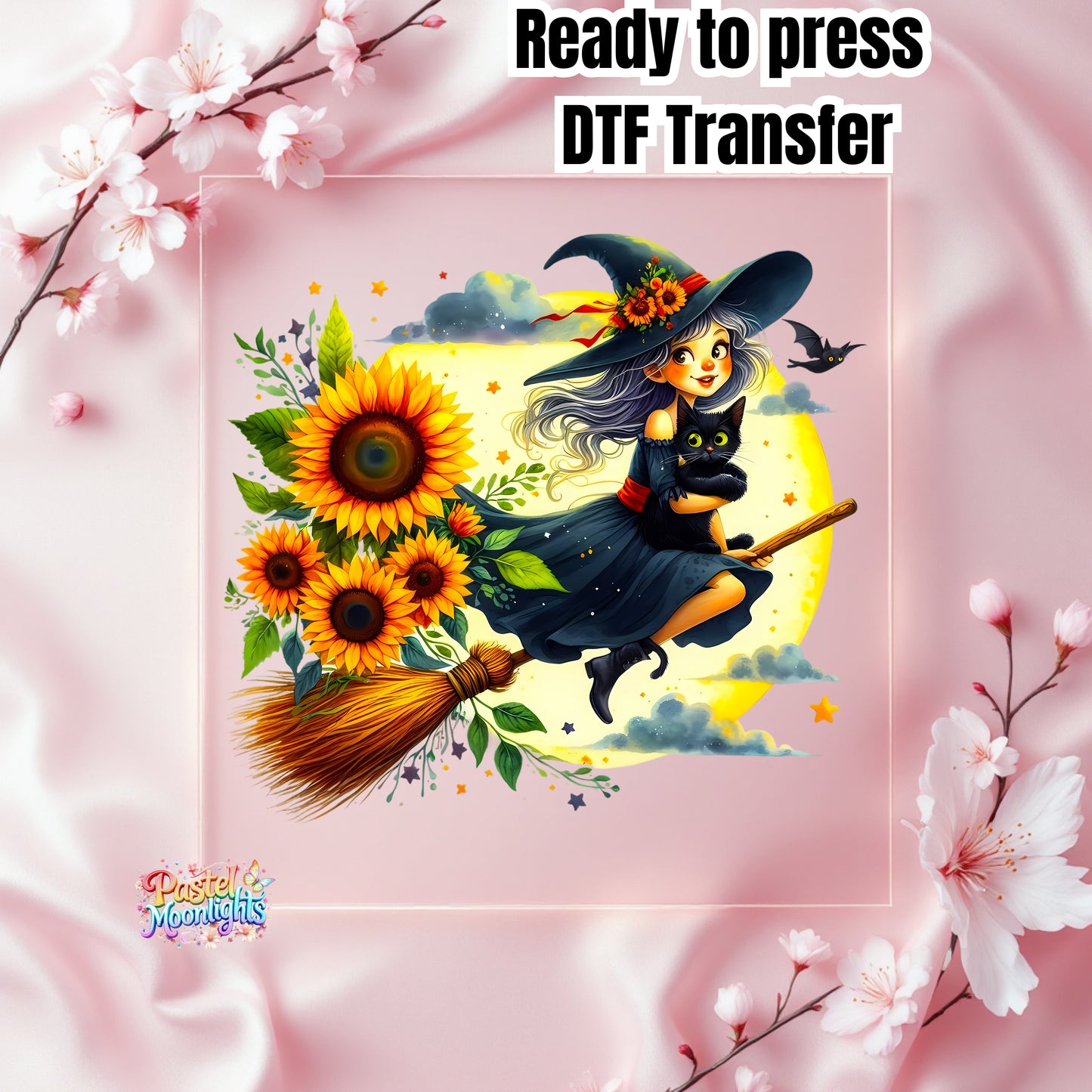 Cute Witch Design 19 DTF Print Ready to Press