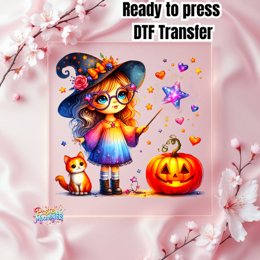 Cute Witch Design 21 DTF Print Ready to Press