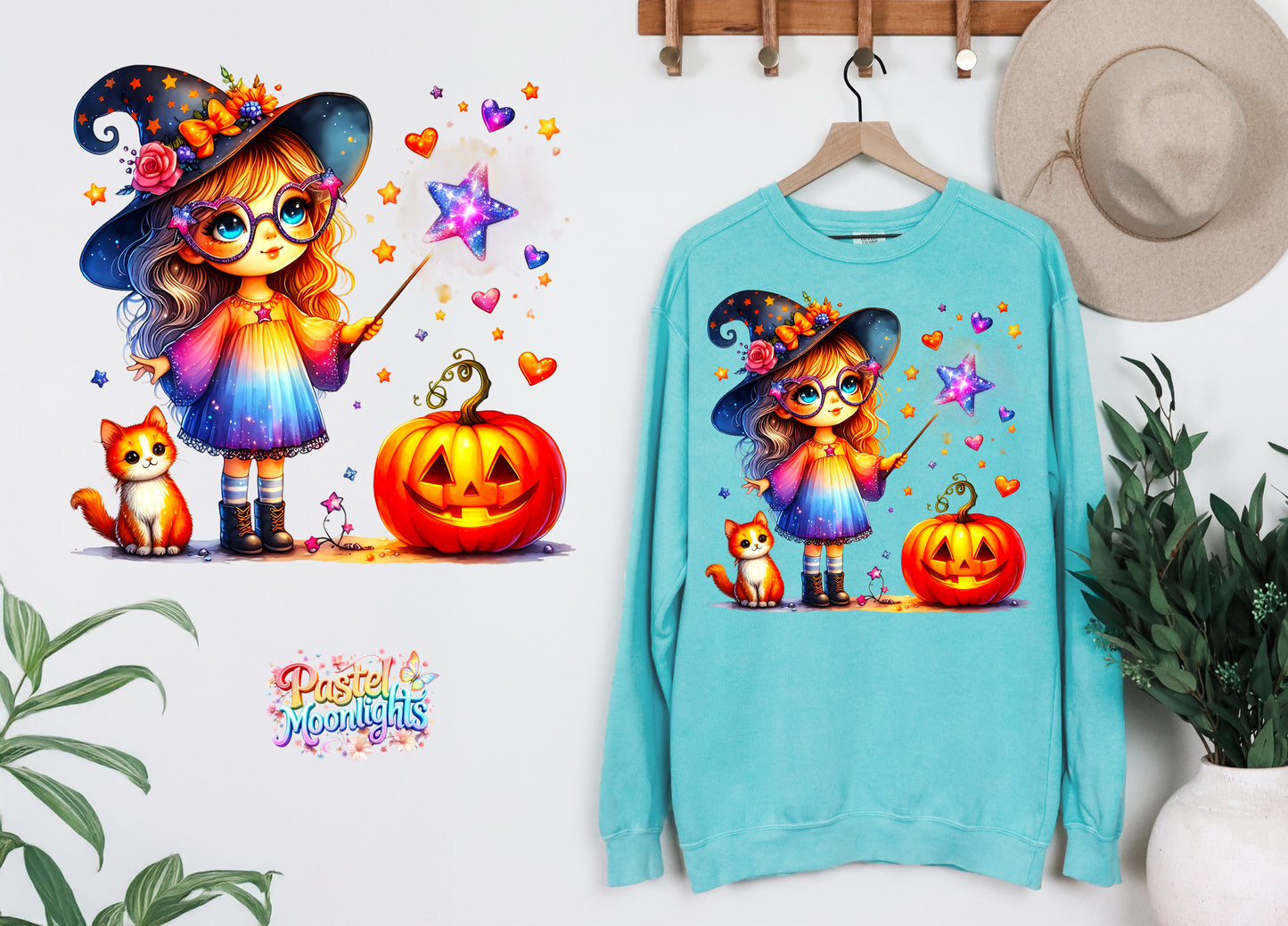 Cute Witch Design 21 DTF Print Ready to Press