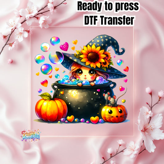 Cute Witch Design 22 DTF Print Ready to Press