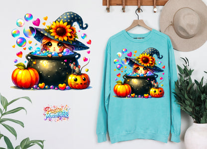 Cute Witch Design 22 DTF Print Ready to Press