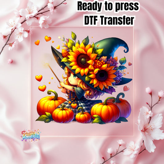 Cute Witch Design 24 DTF Print Ready to Press