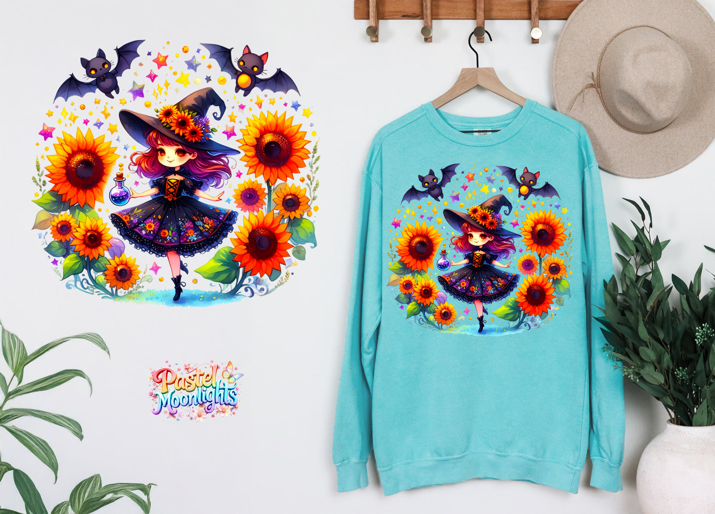 Cute Witch Design 25 DTF Print Ready to Press