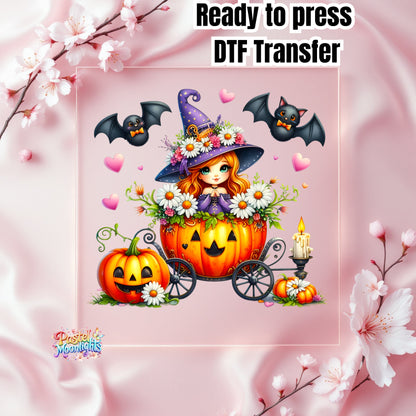 Cute Witch Design 26 DTF Print Ready to Press