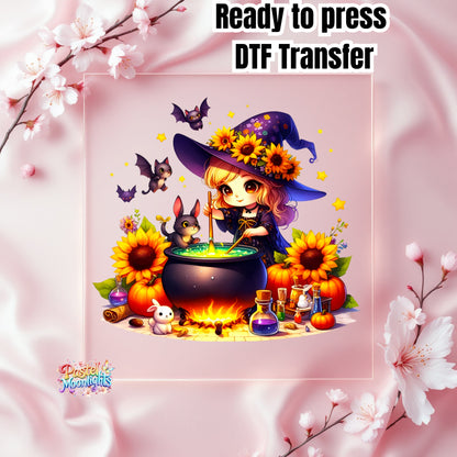 Cute Witch Design 28 DTF Print Ready to Press