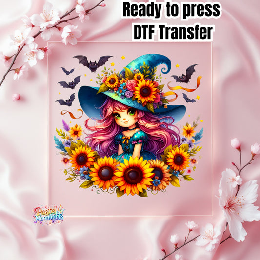 Cute Witch Design 29 DTF Print Ready to Press