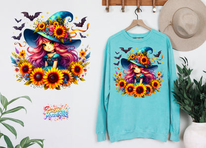 Cute Witch Design 29 DTF Print Ready to Press