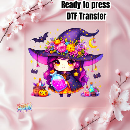 Cute Witch Design 2 DTF Print Ready to Press