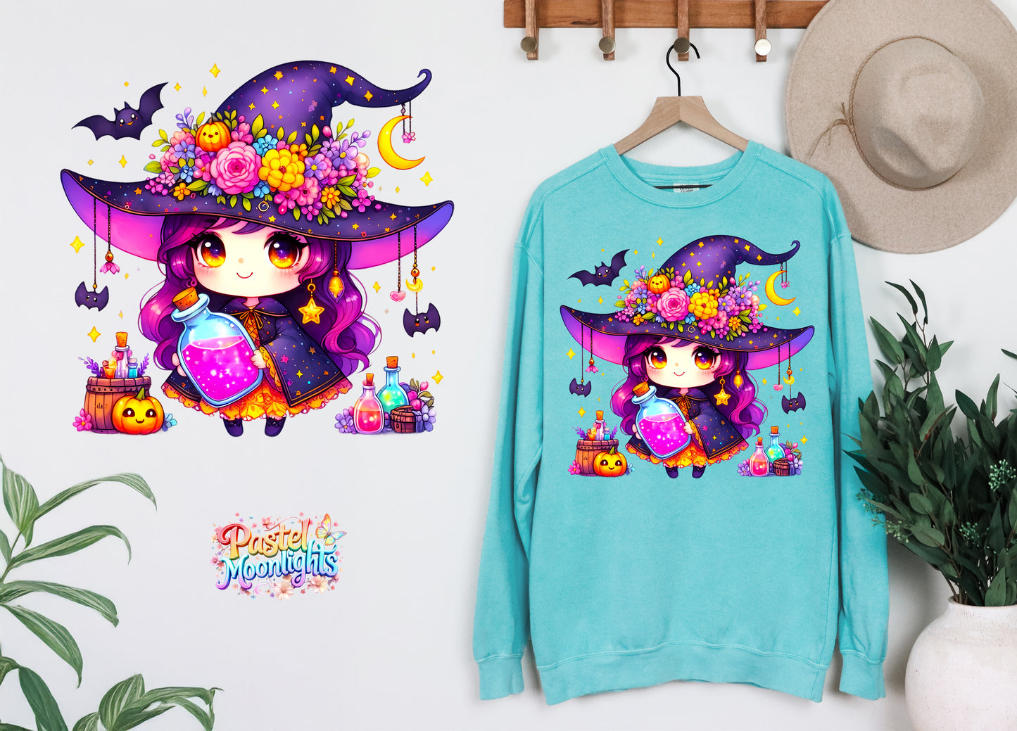 Cute Witch Design 2 DTF Print Ready to Press