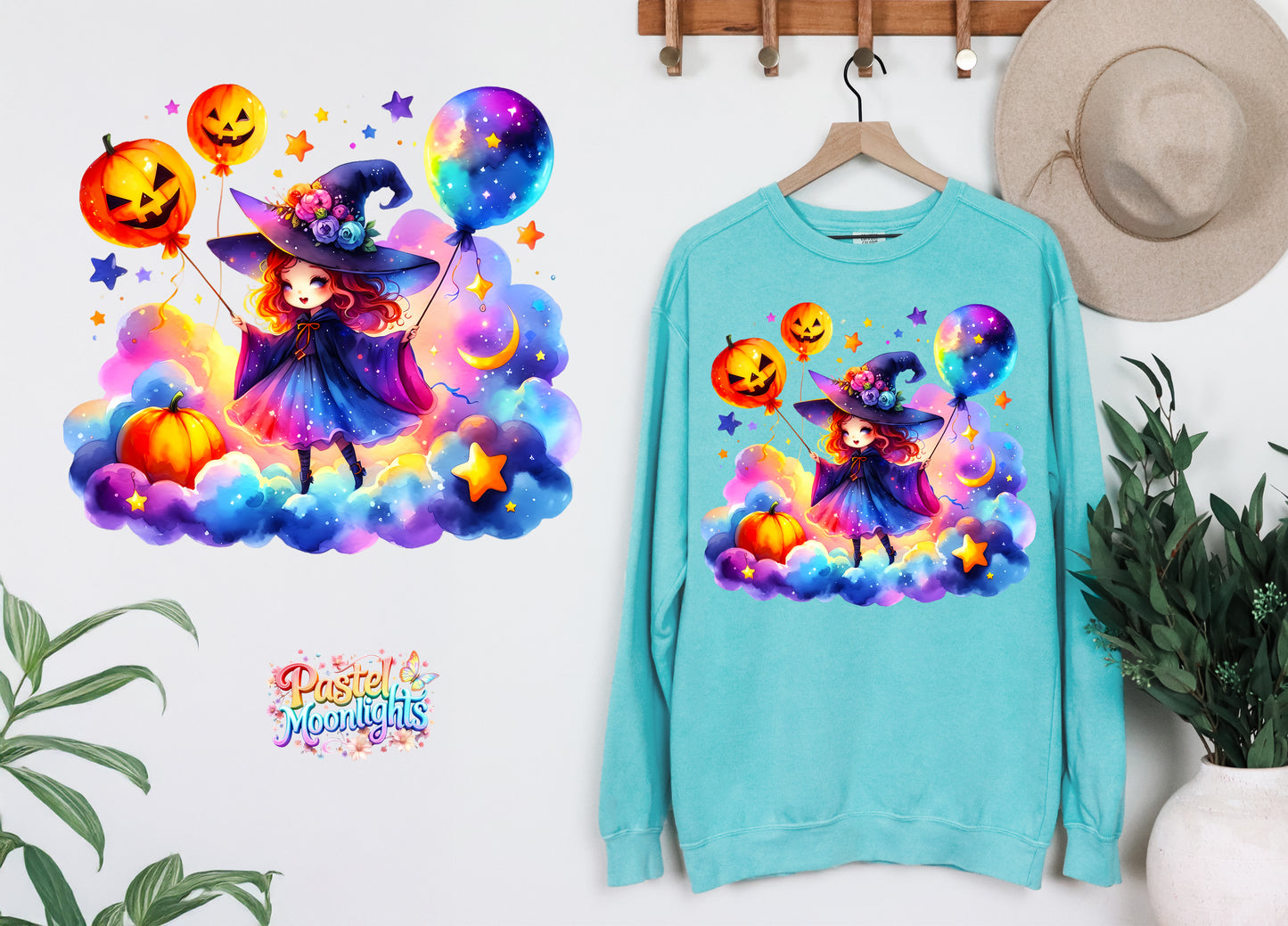 Cute Witch Design 30 DTF Print Ready to Press