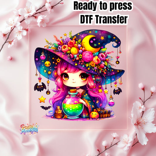 Cute Witch Design 31 DTF Print Ready to Press