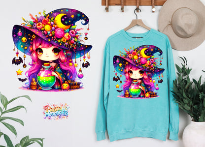 Cute Witch Design 31 DTF Print Ready to Press