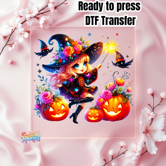 Cute Witch Design 32 DTF Print Ready to Press