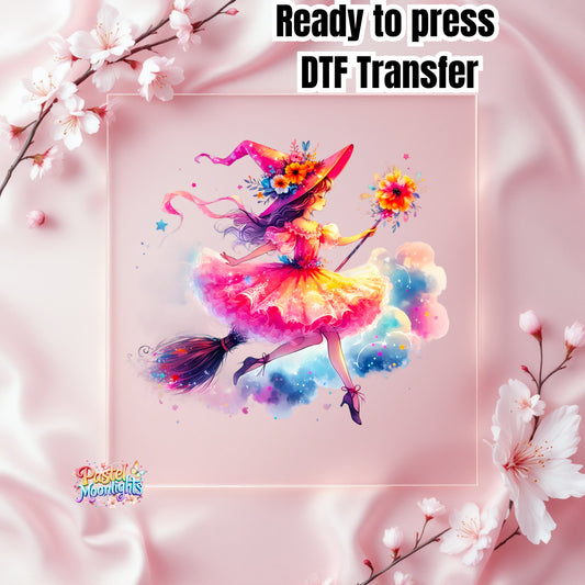 Cute Witch Design 36 DTF Print Ready to Press