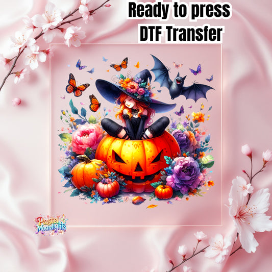 Cute Witch Design 39 DTF Print Ready to Press