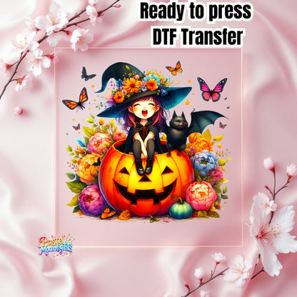 Cute Witch Design 41 DTF Print Ready to Press