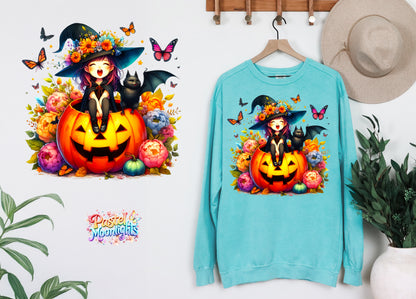 Cute Witch Design 41 DTF Print Ready to Press