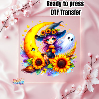 Cute Witch Design 43 DTF Print Ready to Press
