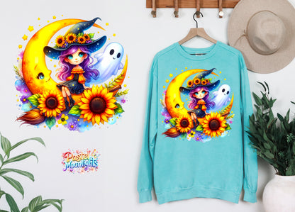 Cute Witch Design 43 DTF Print Ready to Press