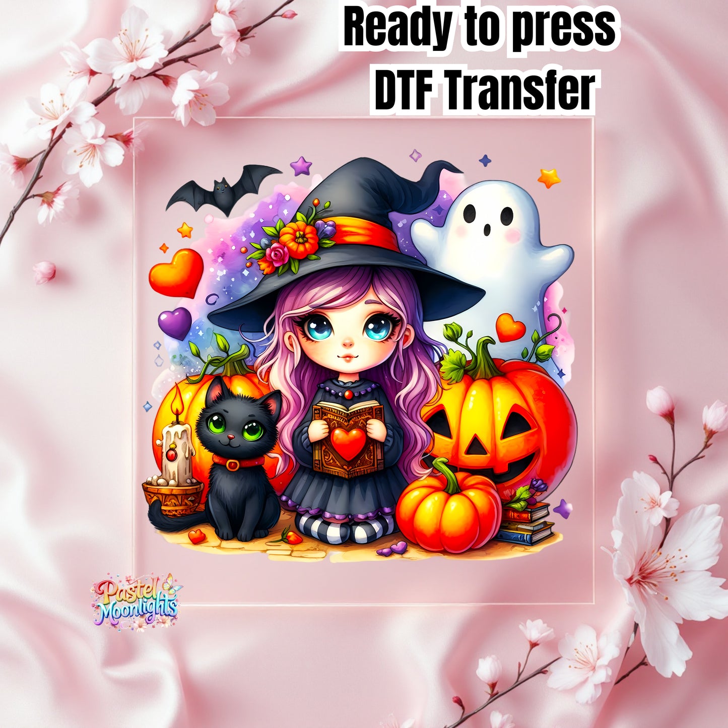 Cute Witch Design 45 DTF Print Ready to Press