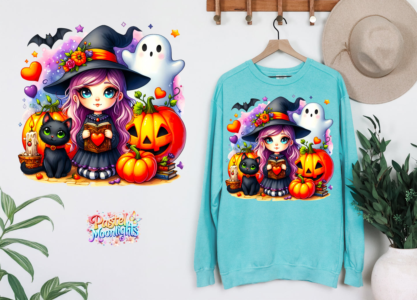 Cute Witch Design 45 DTF Print Ready to Press